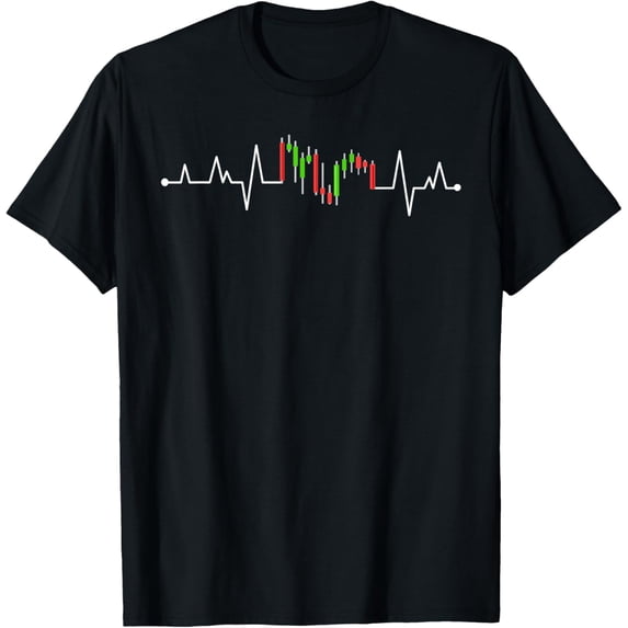 Day Trading Stock Exchange Share Price Heartbeat Trader T-ShirtMen and women, White Black T-shirt, size: Extra large S-4XL