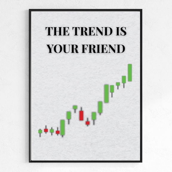 Day Trading Wall Art The Trend Is Your Friend Stock Market Poster Crypto Forex Stock Trading Print Investing Office Decor Home Decor Vintage Gift Living Room Dercor