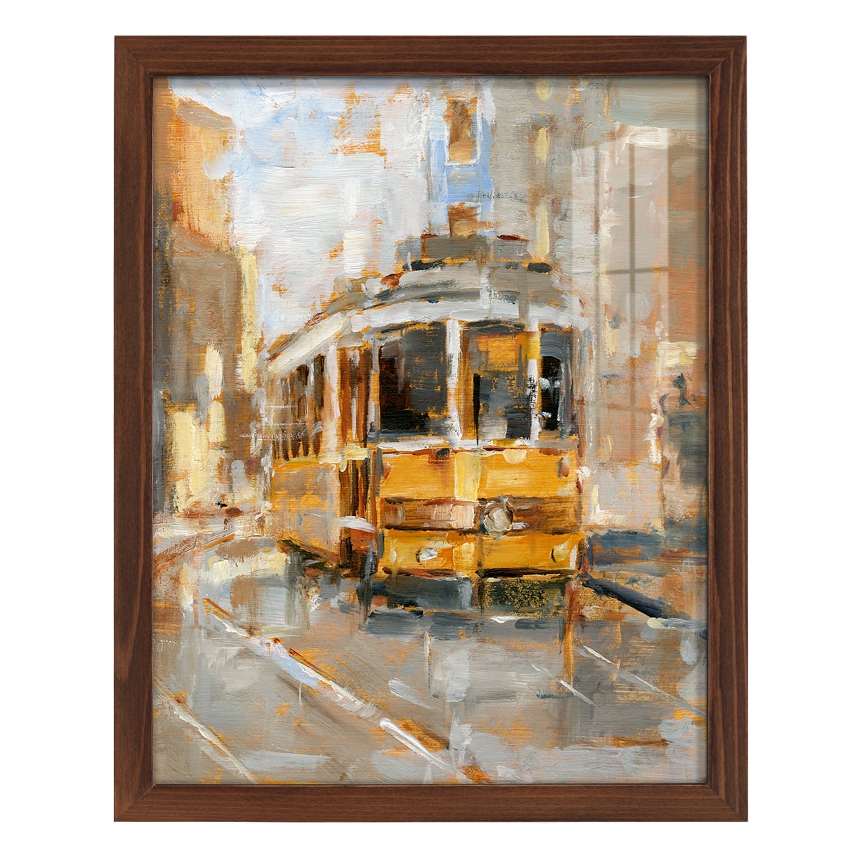 Day Trolley II - Framed Print w/glass - Chestnut