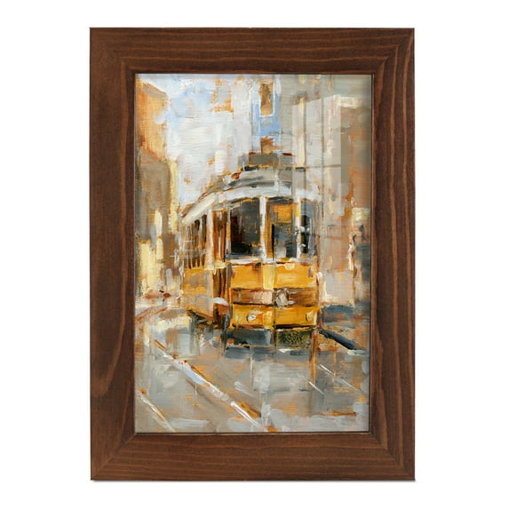 Day Trolley II - Framed Print w/glass - Chestnut