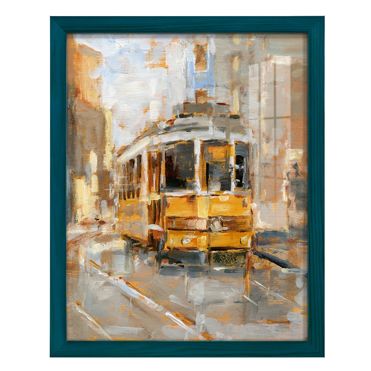 Day Trolley II - Framed Print w/glass - Ocean Blue