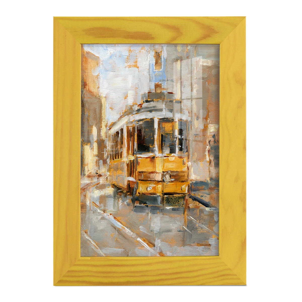 Day Trolley II - Framed Print w/glass - Sunflower Yellow