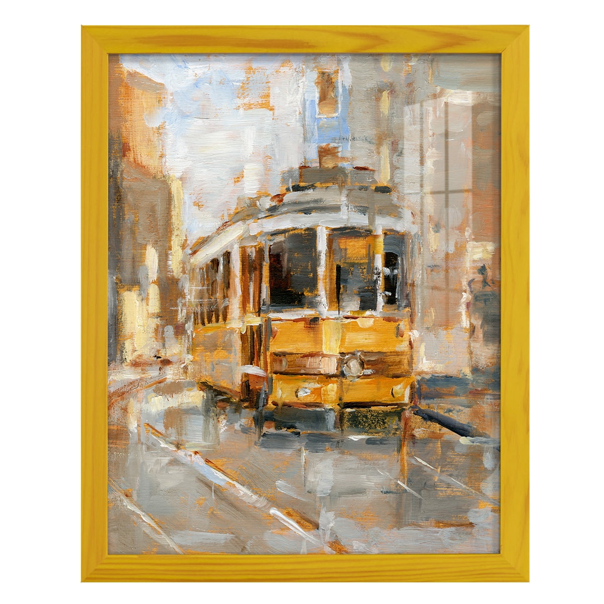 Day Trolley II - Framed Print w/glass - Sunflower Yellow