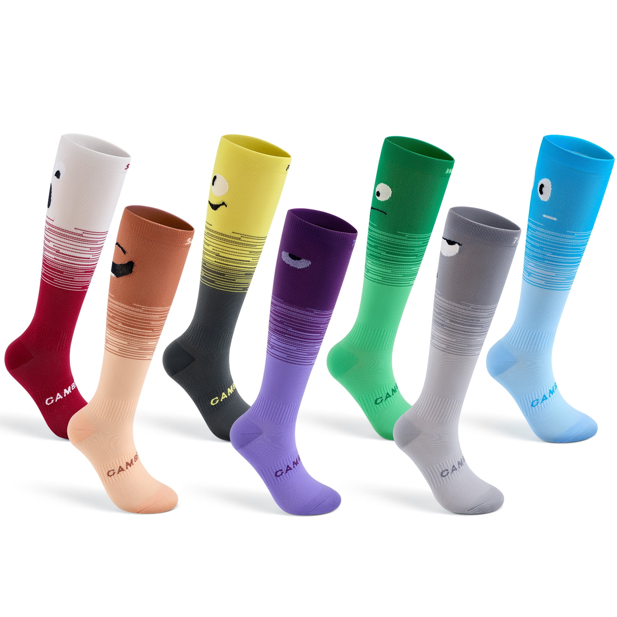 Day of the Week Compression Socks for Women & Men, 7 Pairs 15-20mmHg ...