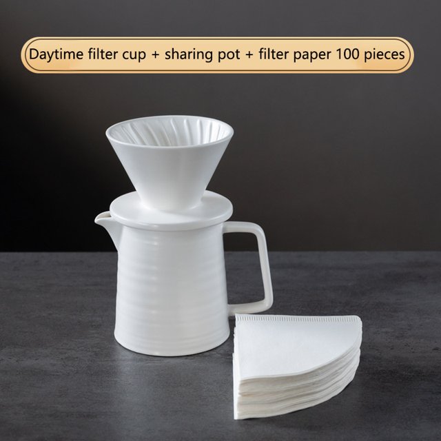 Day and Night Handbrewed Coffee Pot Set Ceramic Filter Cup Sharing Pot