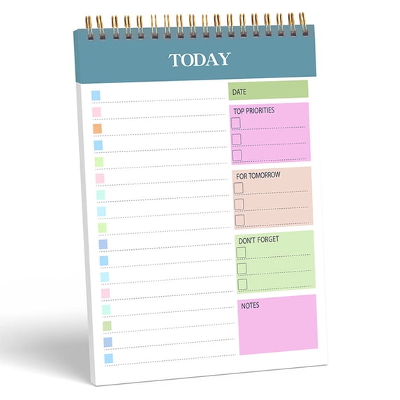 Day at A Glance Daily Planner 2025 A5 Coil Undated Notebook 8.66x5.51In with 52 Pages for Learning Schedule and Daily to Do List Notebook