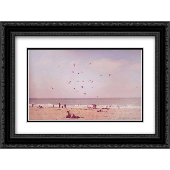 Day at the Beach 2x Matted 24x18 Black Ornate Framed Art Print by Murray, Roberta