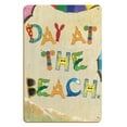 thumbnail image 1 of Day at the Beach - Beach Sand Art - From an Original Color Painting by Scott Westmoreland - 8 x 12 inch Vintage Wood Art Sign, 1 of 4
