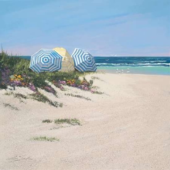 Day at the Beach Canvas Art - Lin Seslar (24 x 24)