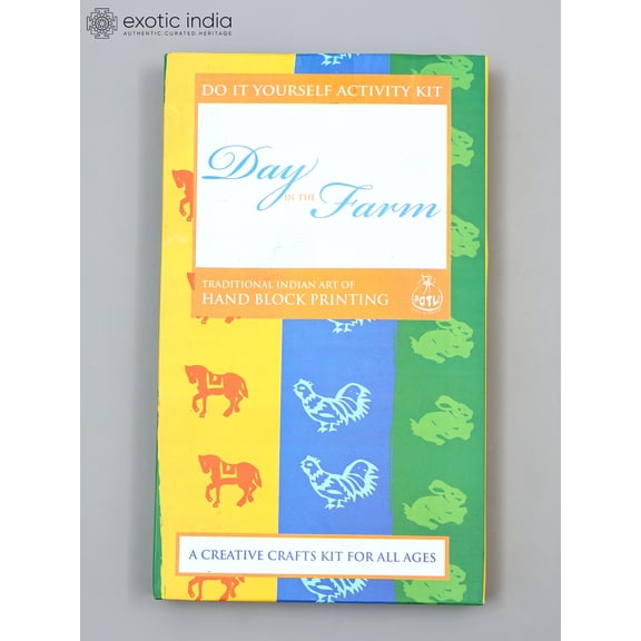 Day in The Farm - Handmade DIY Wooden Block Printing Craft Kit | Activity Kit for Kids