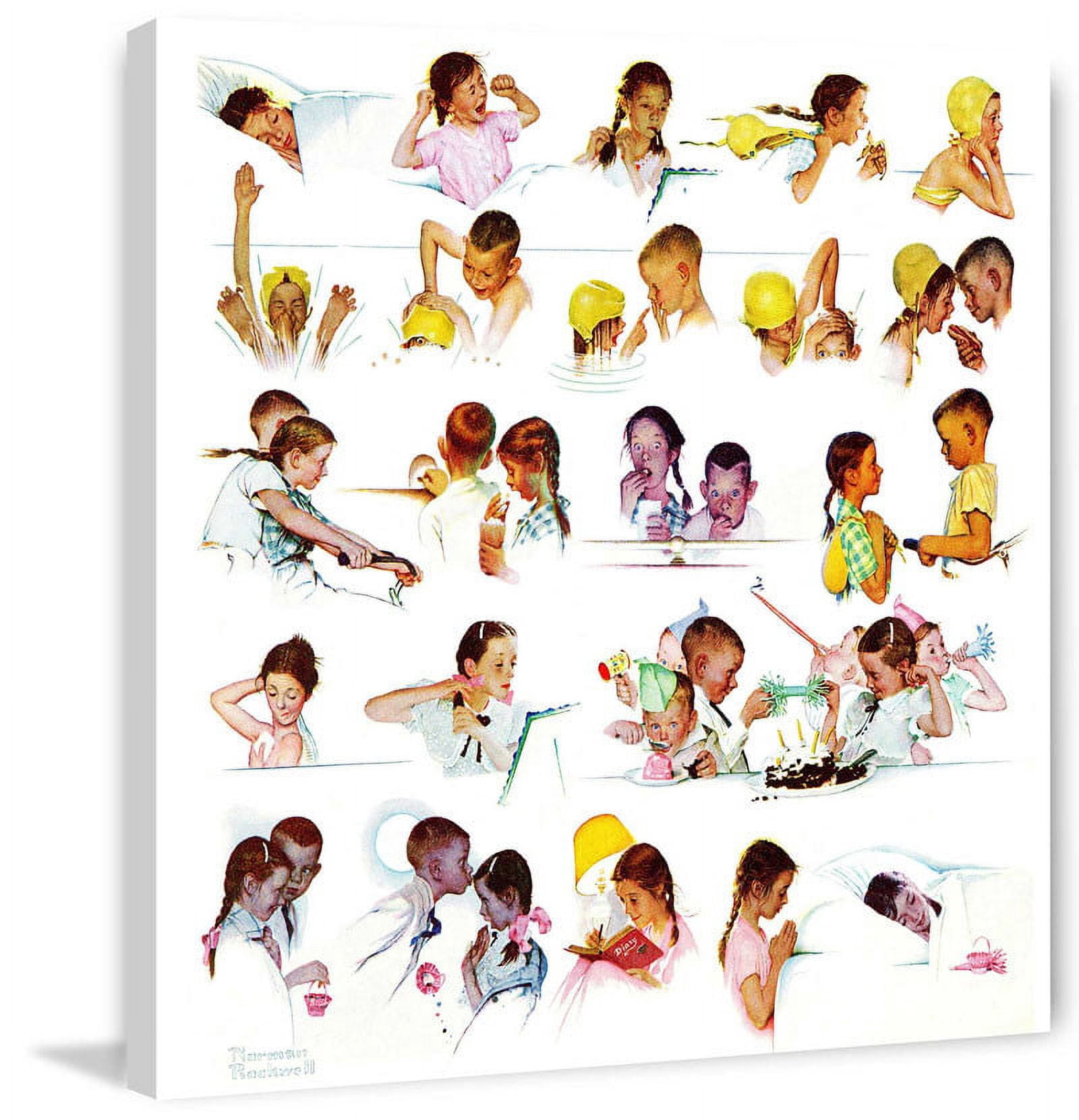 "Day in the Life of a Girl" by Norman Rockwell Painting Print on Canvas
