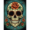 thumbnail image 1 of Day of Dead Skull Old School USA Tattoo Ink Body Rockabilly Americana 50s Large Wall Art Poster Print Thick Paper 18X24 Inch, 1 of 3