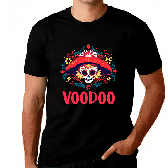 Day of The Dead Shirt for Men Voodoo Big and Tall Mardi Gras Costume Plus Size Mardi Gras Outfit for Men