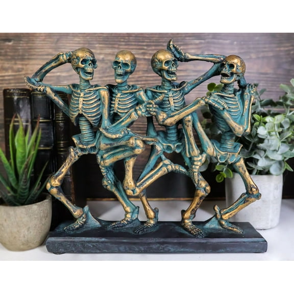 Day of The Dead Whimsical Skeletons Party Dancing Side By Side Figurine