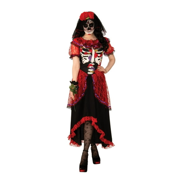 Rubies Day of The Dead Sugar Skeleton Dress Costume for Adults, Women's Large