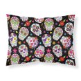 thumbnail image 1 of Day of the Dead Black Fabric Standard Pillowcase, 1 of 2