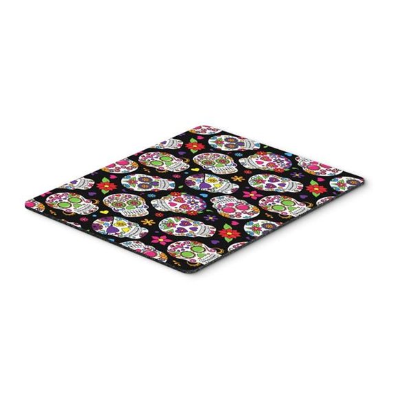 Day of the Dead Black Mouse Pad, Hot Pad or Trivet