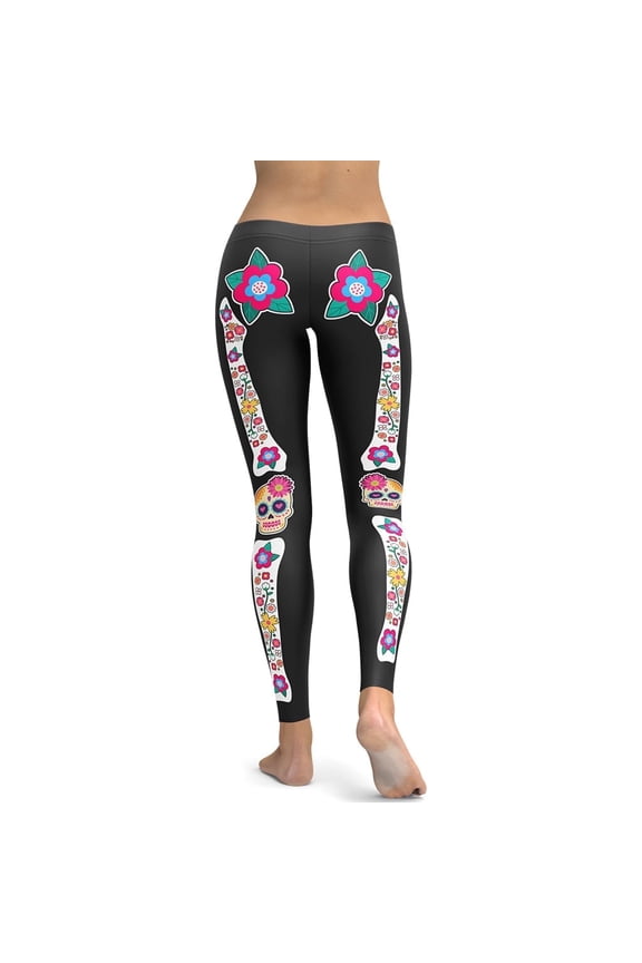 Day of the Dead Bones Leggings Size: XL for Women | FIERCEPULSE
