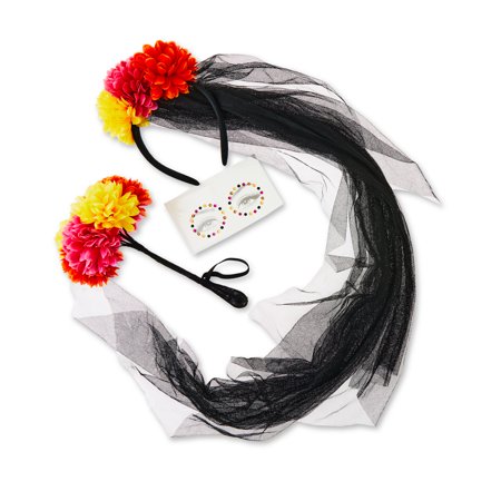 Halloween Day of the Dead Bride Kit Costume Accessory for Adults, 9.84 in, by Way To Celebrate