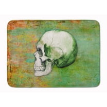 Day of the Dead Green Skull Machine Washable Memory Foam Mat