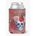 thumbnail image 1 of Day of the Dead Red Flowers Skull Can or Bottle Hugger, 1 of 1