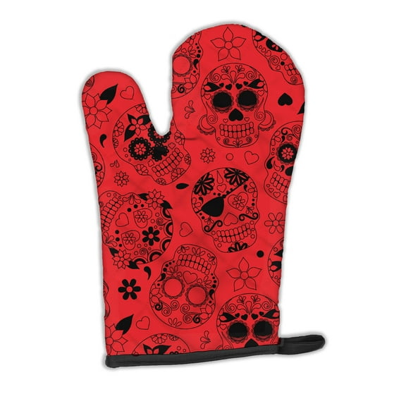 Day of the Dead Red Oven Mitt