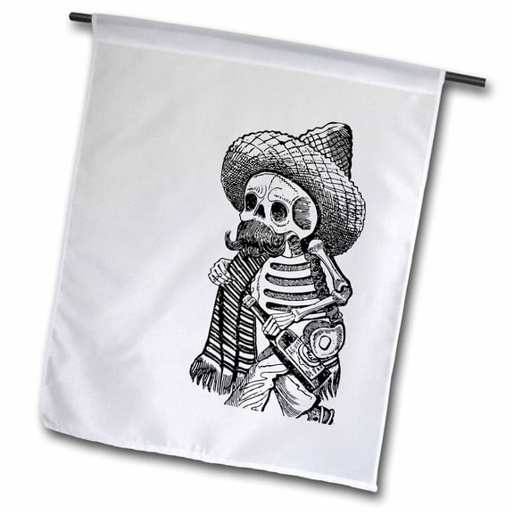 3dRose, Day of the Dead Skeleton, 12 x 18 inch Garden Flag