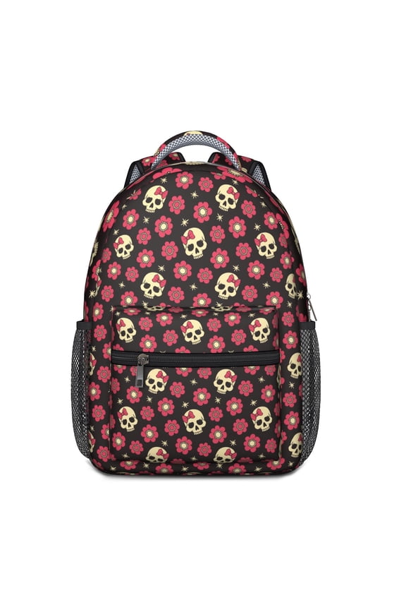 Day of the Dead Skull Backpack - Durable & Stylish Waterproof Bag for High School & College Students