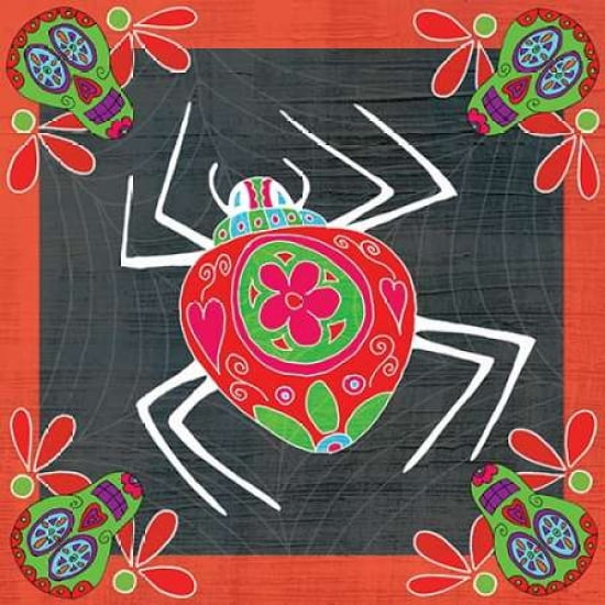 Day of the Dead Spider I Canvas Art - Shanni Welsh (24 x 24)