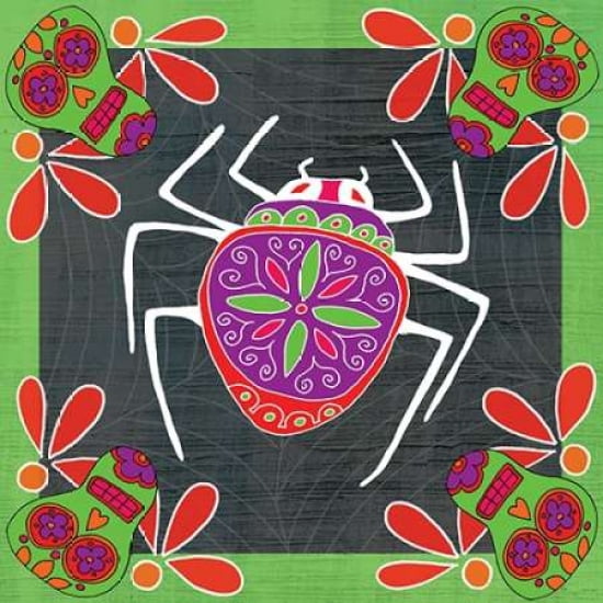 Day of the Dead Spider II Canvas Art - Shanni Welsh (24 x 24)