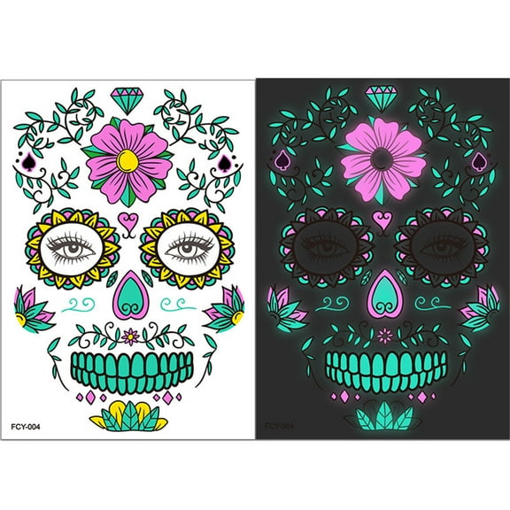 Day of the Dead Sugar Skull Floral Skeleton Full Face for Adult Boys Halloween Celebration Decor