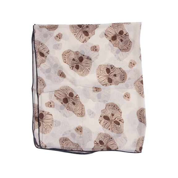 Day of the Dead Theme Scarf - Beige