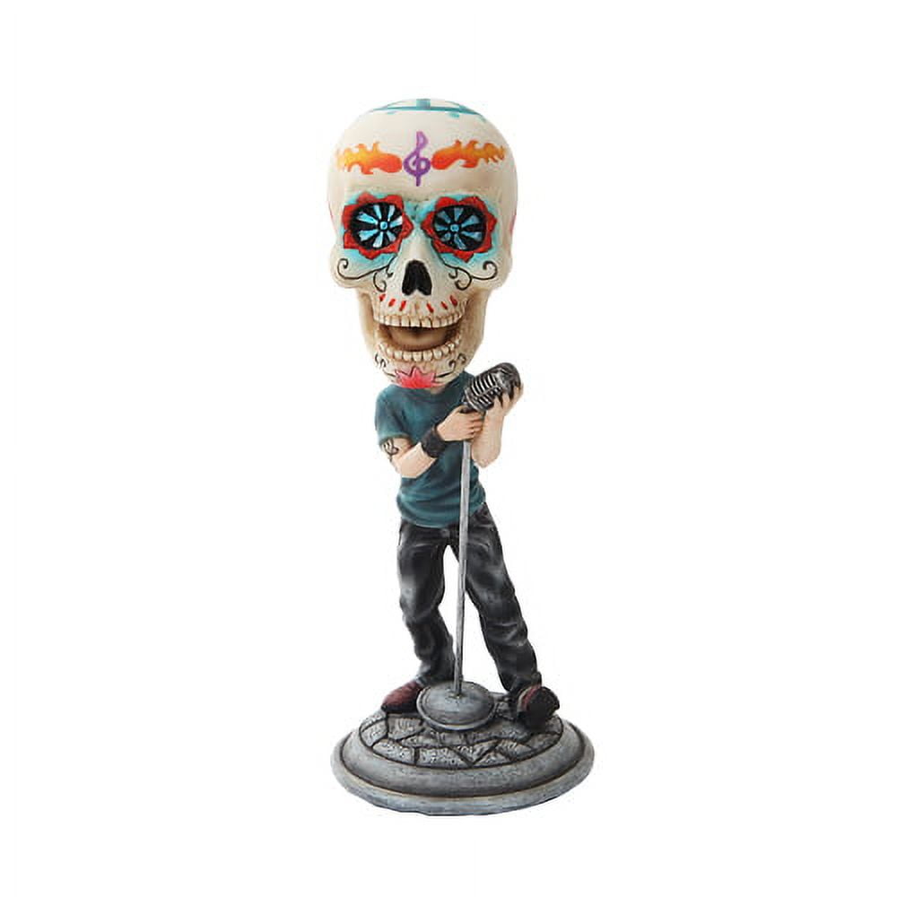 Day of the Dead White Sugar Skull Lead Band Singer Skeleton
