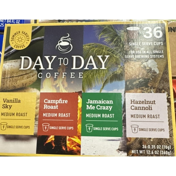 Day to Day Coffee summer Variety, 36 Single Serve Cups