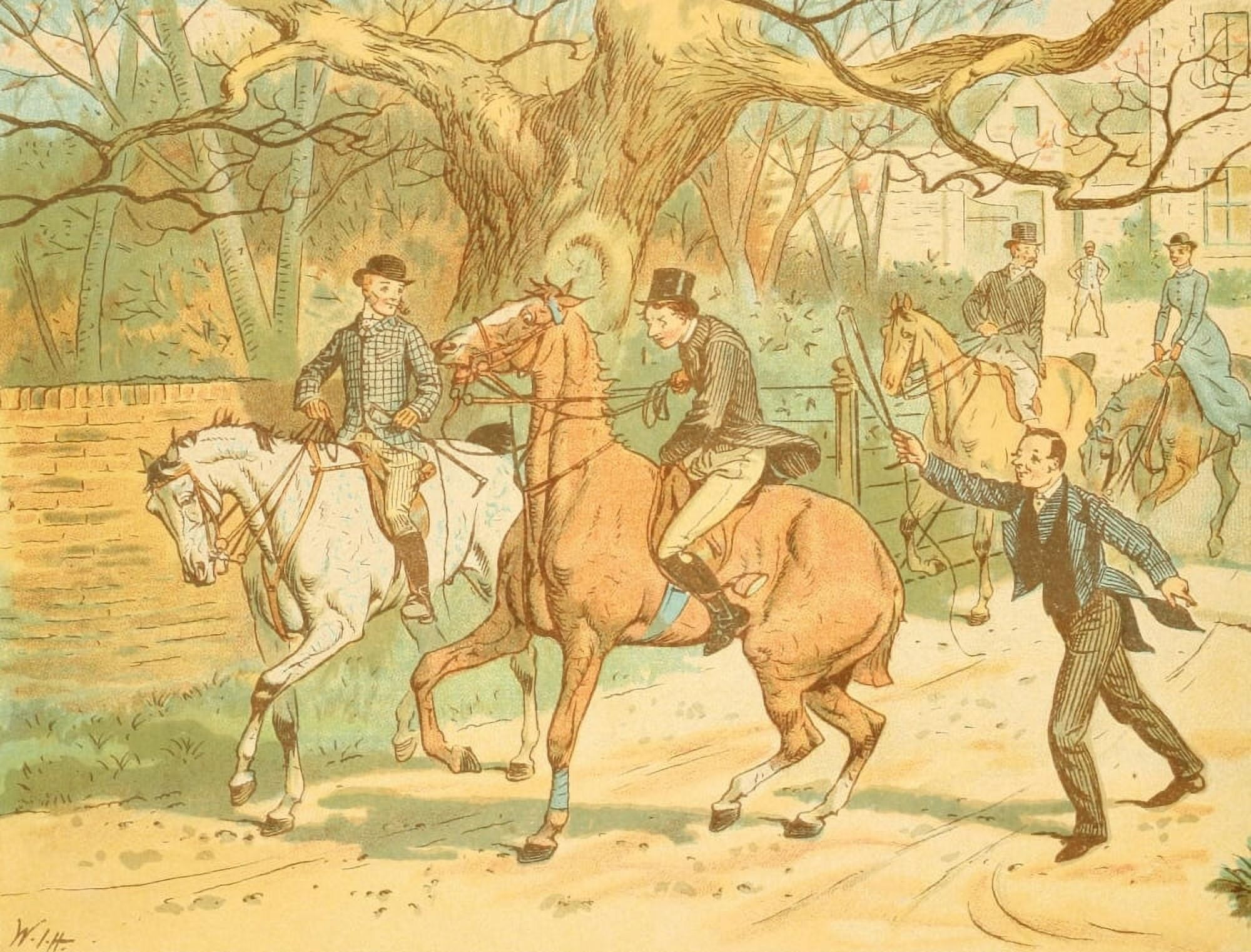Day with the Harriers 1885 Heres a whip Canvas Art - WJ Hodgson (18 x 24)