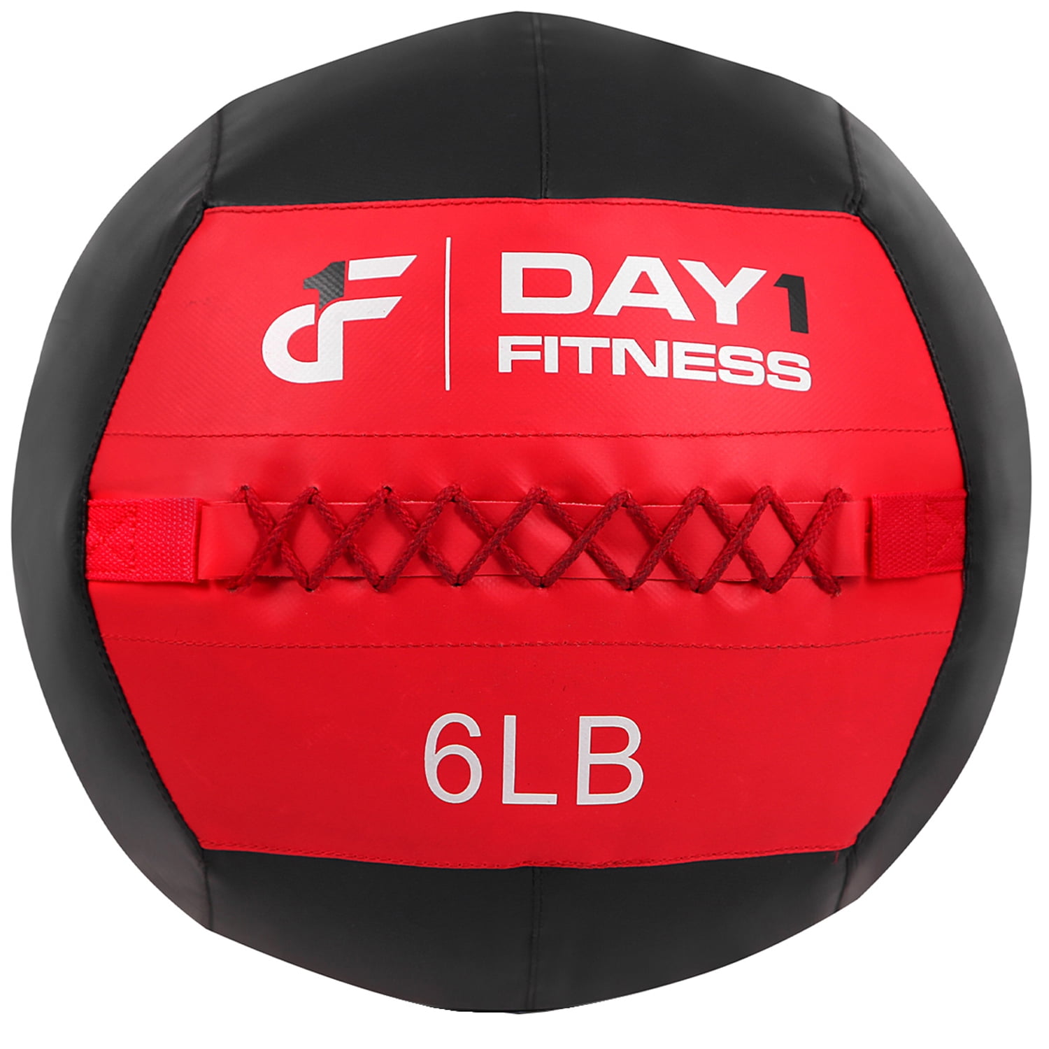 Day1Fitness Red/Black Soft Wall Medicine Ball 6 Pounds