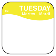 Daymark Food Safety Label,Yellow/White,3/4 in H IT110037-2-TUE