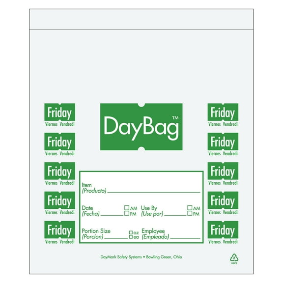 DayMark 113017 5-1/2 Day of the Week Friday Portion Bag - 2000 / BX"