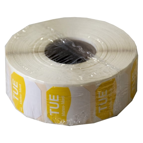 DayMark Day of the Week 1" x 1" Removable Label, TUE (Roll of 1,000)
