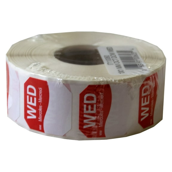 DayMark Day of the Week 1" x 1" Removable Label, WED (Roll of 1,000)