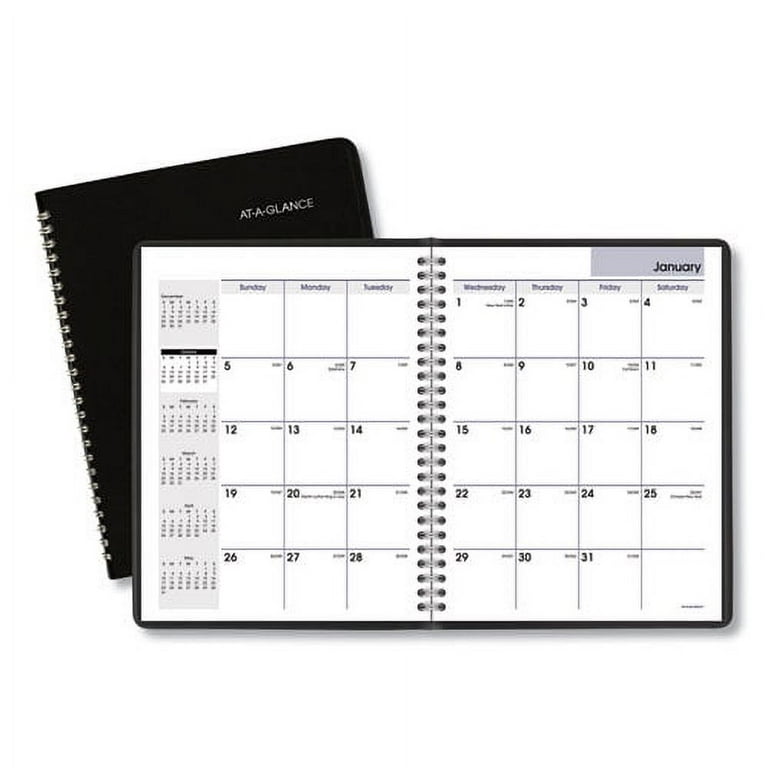 DayMinder Monthly Planner with Notes Column, Ruled Blocks, 8.75 x 7, Black Cover, 12-Month (Jan to Dec): 2024 DayMinder Monthly Planner with Notes Column, Ruled Blocks, 8.75 x 7, Black Cover, 12-Month (Jan to Dec): 2024
