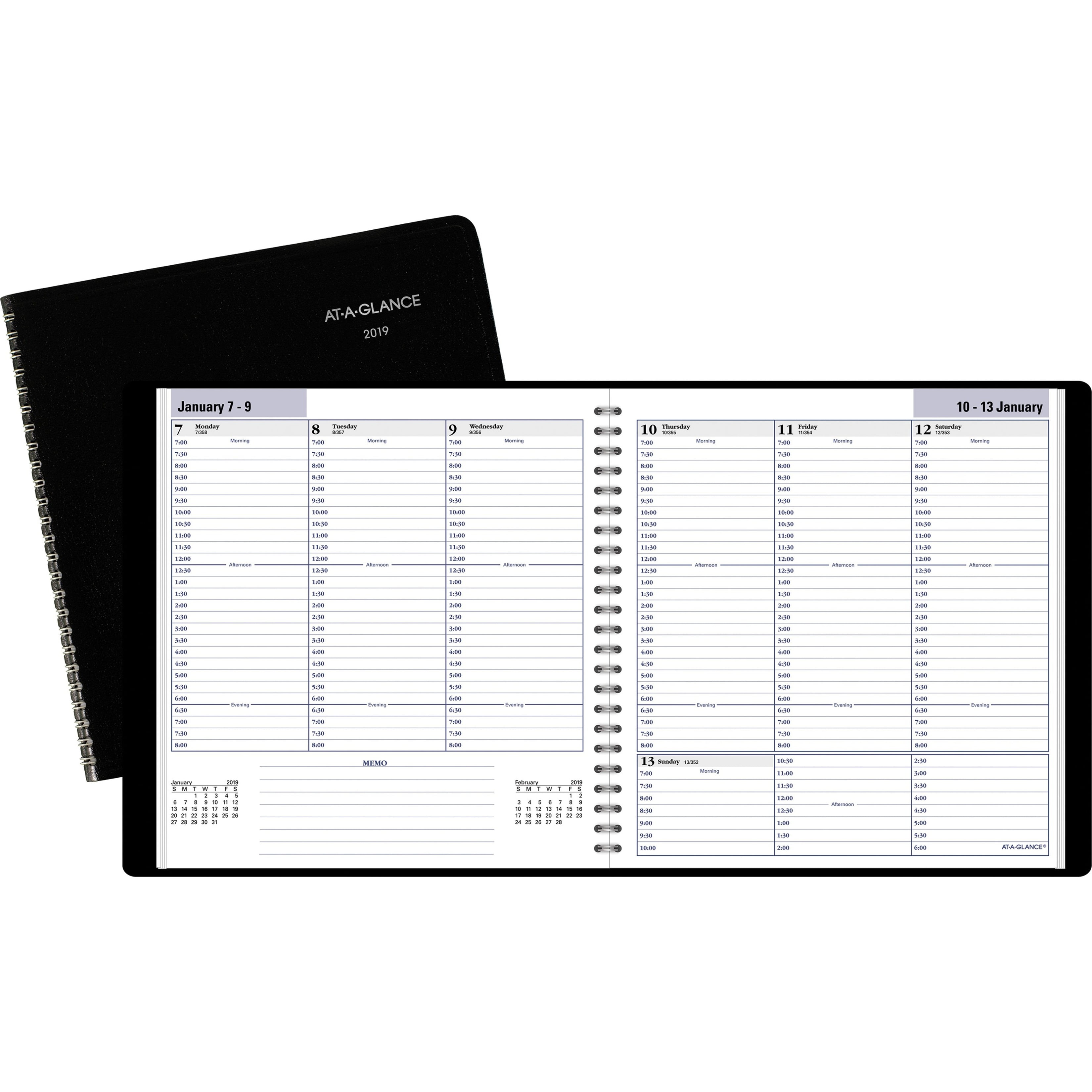 DayMinder 2024 Daily Calendar Planner, Wire Bound, 8x5, Black Cover, Bundle Of 10 - View #7