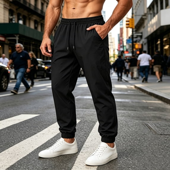 DayScoop Casual Pants for Men Summer Trousers Big & Tall Fashion Loose Mesh Fast-drying Cool All-match Leg Full Length Pants Plus Size