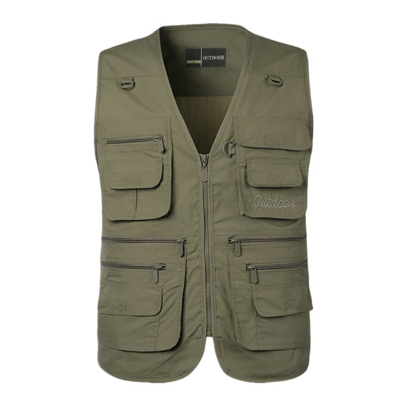DayScoop Casual Vest for Men Winter Sleeveless Jacket Big & Tall Fashion Work Standing Collar Multiple Pockets Outdoor Photography Sports Top Plus Size