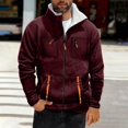 thumbnail image 1 of DayScoop Fall Outer Jacket for Men Long Sleeve Outerwear Big & Tall Solid Color Winter Fashion Casual Stand Collar Zipper Pocket Tops Plus Size, 1 of 4