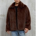 thumbnail image 1 of DayScoop Fall Outer Jacket for Men Long Sleeve Outerwear Winter Fashion Casual Warm Faux Furry Coat Solid Neck Tops, 1 of 6