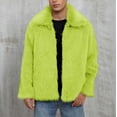 thumbnail image 1 of DayScoop Fall Outer Jacket for Men Long Sleeve Outerwear Winter Fashion Casual Warm Faux Furry Coat Solid Neck Tops, 1 of 6