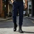 thumbnail image 1 of DayScoop Fall Pants for Men Winter Trousers Casual Fashion Comfy Solid Color Loose Summer Drawstring Pockets Overalls Full Length Pants, 1 of 6