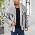 thumbnail image 1 of DayScoop Fashion Outer Jacket for Men Winter Outerwear Casual Warm Faux Furry Long Sleeve Turn Down Collar Tops, 1 of 6