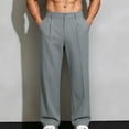 thumbnail image 1 of DayScoop Fashion Pants for Men Casual Trousers Summer Solid Color Ice Silk Dress Wide-Leg Straight Loose Draped Business Suit Full Length Pants Plus Size, 1 of 5